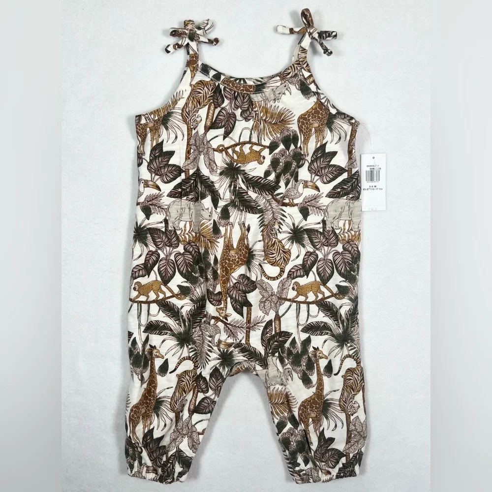 OLD NAVY NWT Baby Girl Jungle Safari Giraffe Romper 3-6m Animal Print Africa‎